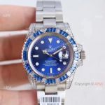 Asian ETA Rolex Submariner Watch - Stainless Steel D-Blue Diamond Bezel